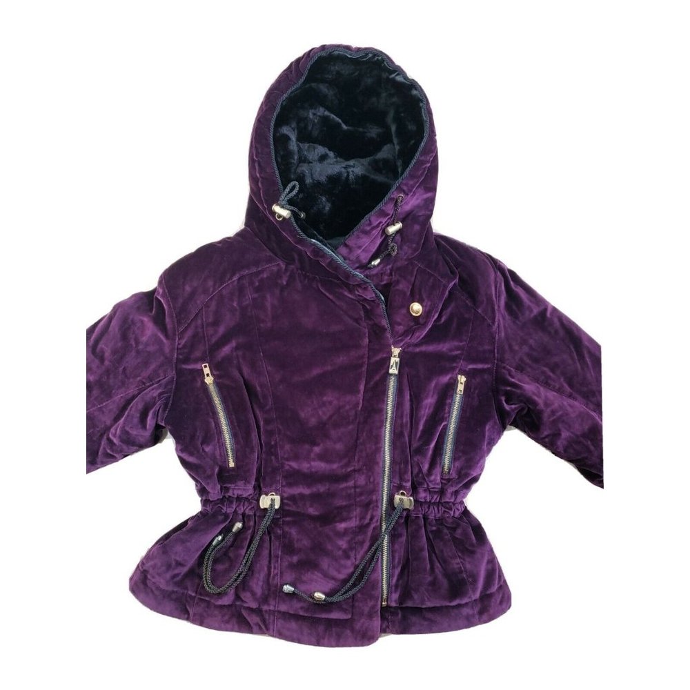 SKEA Women’s Ski Snow Winter Insulated Peplin Jacket 80s 90s Velour Purple Vail